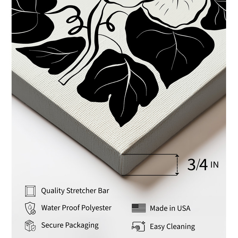 Abstract Flower Illustration No2, Unframed, Canvas, 08"H x 10"W
