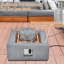 Table de foyer au propane carrée 28 po avec fontaine, pare-vent, couvercle, couvercle, pierres à lave, foyer au gaz 50 000 BTU
