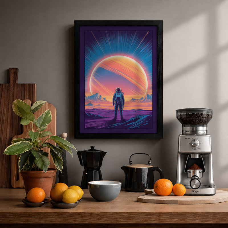 Solitary Explorer Modern - Framed Print, A2 - 59.4 x 42.0 cm, Black