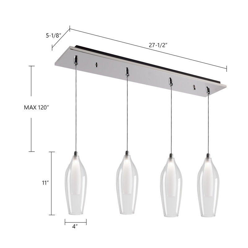 Victoria LED Pendant, 4 Lights, 11 W