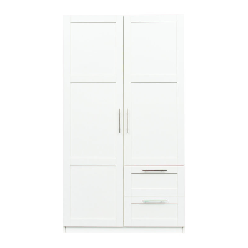 Armoire haute blanche et armoire de cuisine - 2 portes, tiroirs, 5 panneaux de particules de rangement de 15 mm, dossier de 3 m, lisse, lavable et armoire, rangements de couleur, intérieur facile