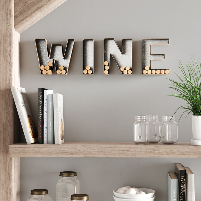 4 Piece "WINE" Letter Set Cork Holder Wall Décor Set