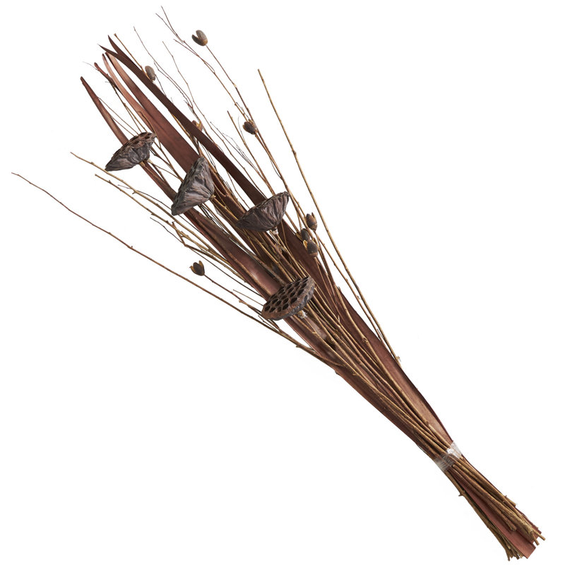 Natural Brown Dried Lotus Flower Branch Arrangement