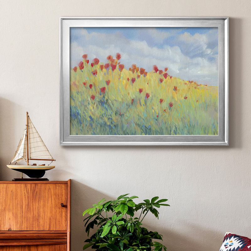 Summer Breeze Meadow I - peinture encadrée, Argent, H 22,5 po x l 30,5 po x P 1 po, Pas de tapis