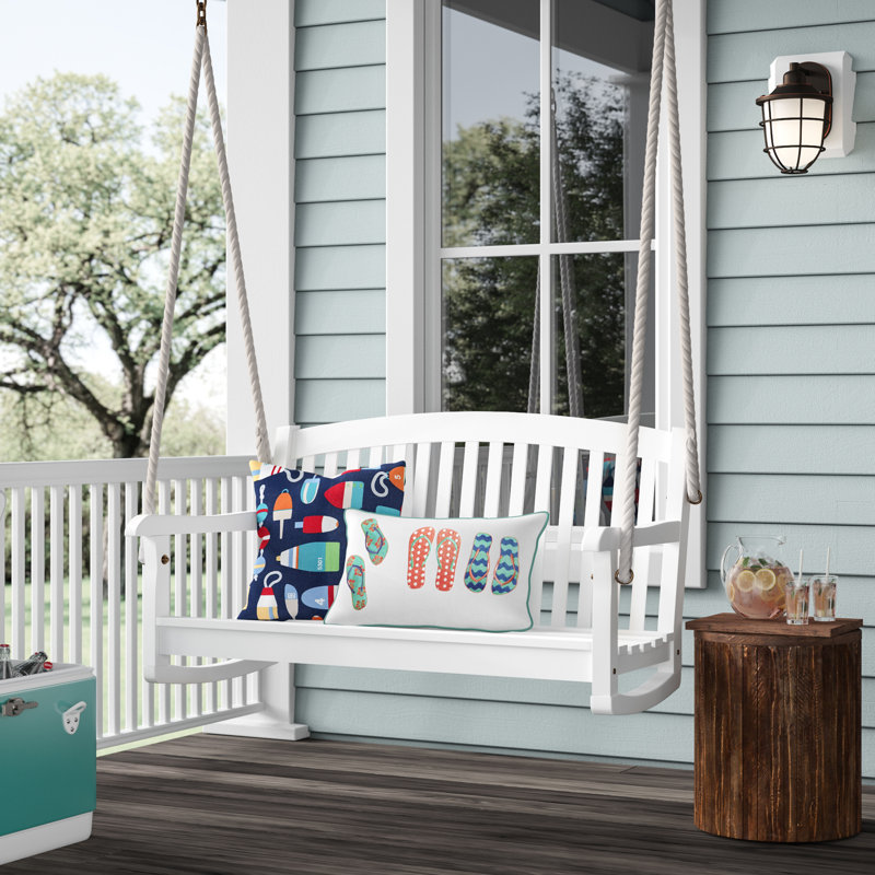 Erkerd Acacia Porch Swing, White, 4' W