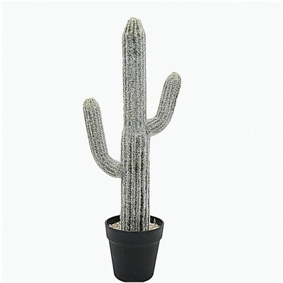 8x5x24.5"H Artificial Saguaro Cactus in Black Pot
