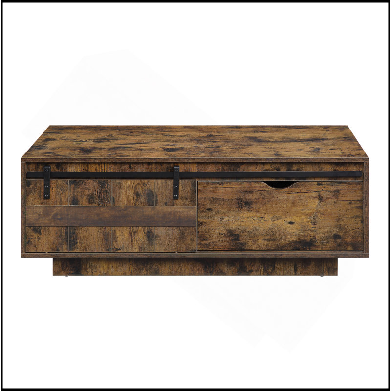 Rustic Oak Finish Coffee Table