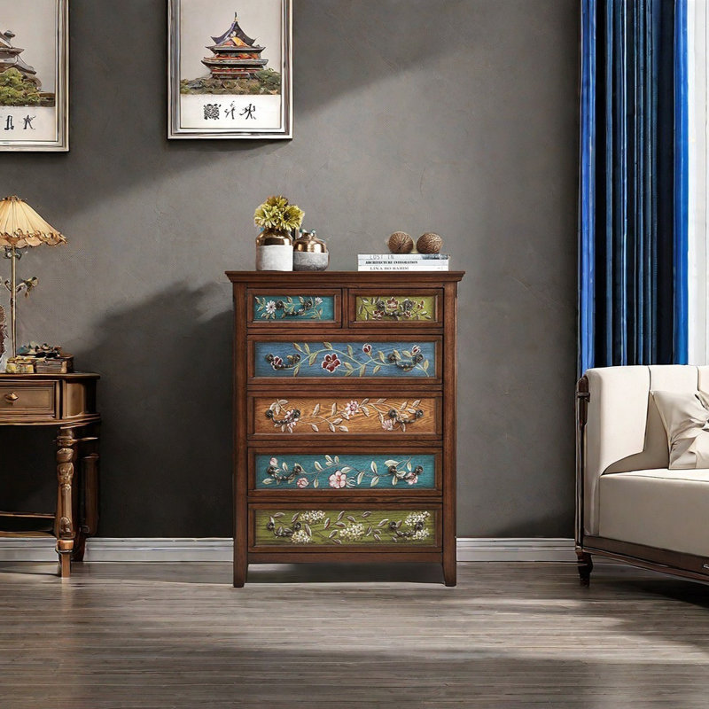 Painted multi-purpose drawer accent chest, 43.31" H x 31.5" W x 15.75" D