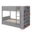 Lit superposé simple au-dessus de simple avec tiroirs et armoire-1177211983