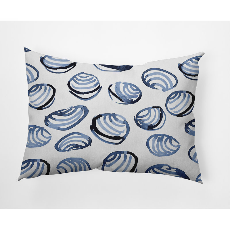Geometric Outdoor Reversible Throw Pillow, Blue
