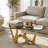 43" Abstract Triangle Glass Coffee Table with Sculptural God Base, Limited Stock Available-568952861-568952835