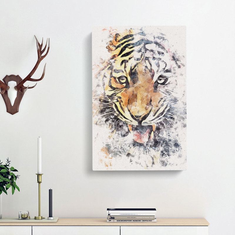Prowling Tiger - Wrapped Canvas Painting, 76cm H x 50cm W x 3cm D
