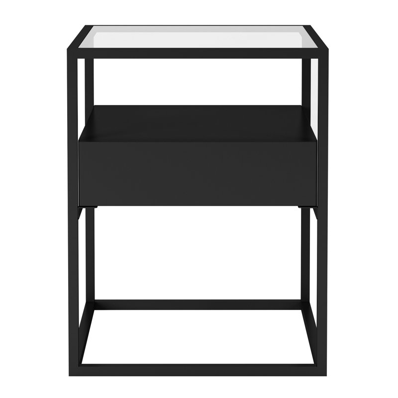 Elenna Glass Top Frame End Table