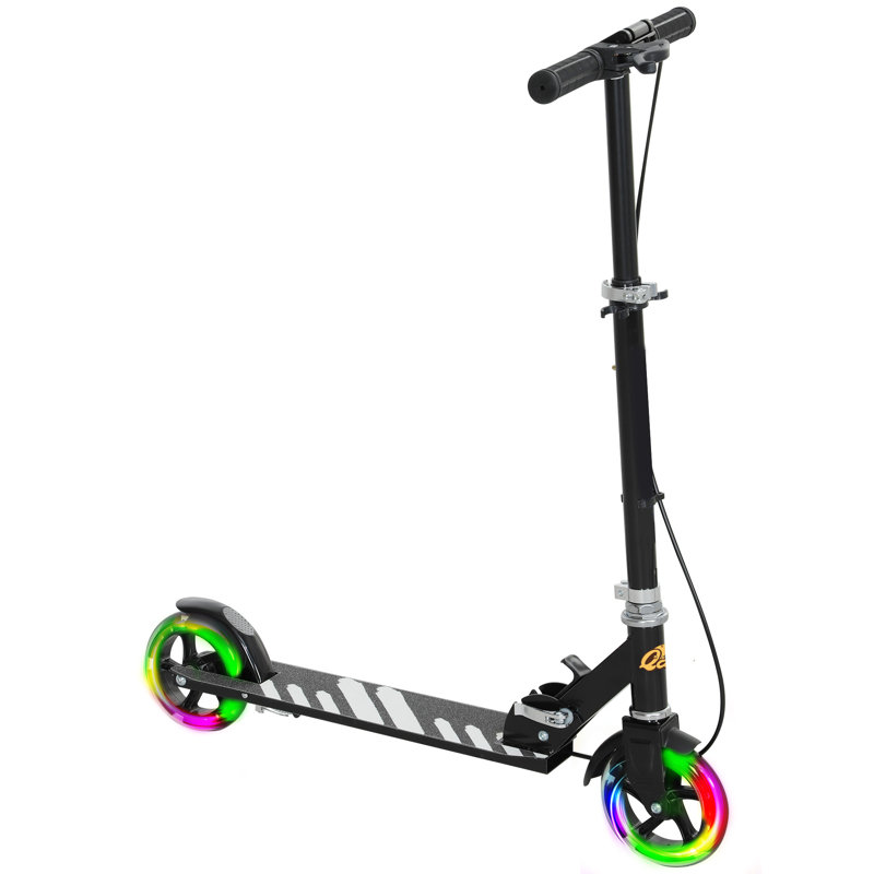 Scooter for Kids Ages 3-8, Adjustable Kick Scooters w/ Light Up Wheels, Black