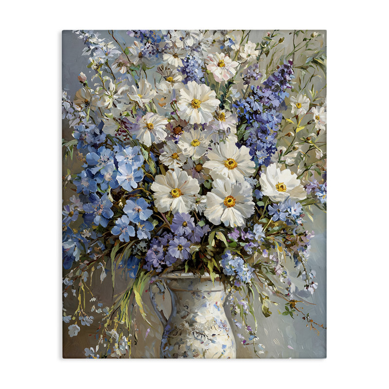 Fleurs dans un vase chinois, par Franklyn Gregory, H 20 po x l 16 po