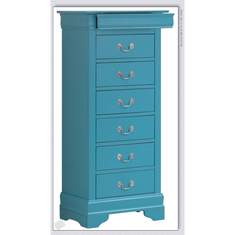 Commode pour la lingerie intemporelle sarcelle avec tiroirs à glissement lisse et fabrication durable pour une organisation élégante
