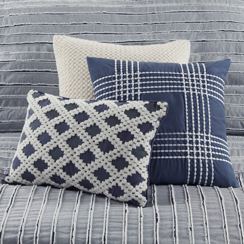 Ensemble d'édredon en jacquard surdimensionné en coton 8 pièces Gracie Mills Midlands