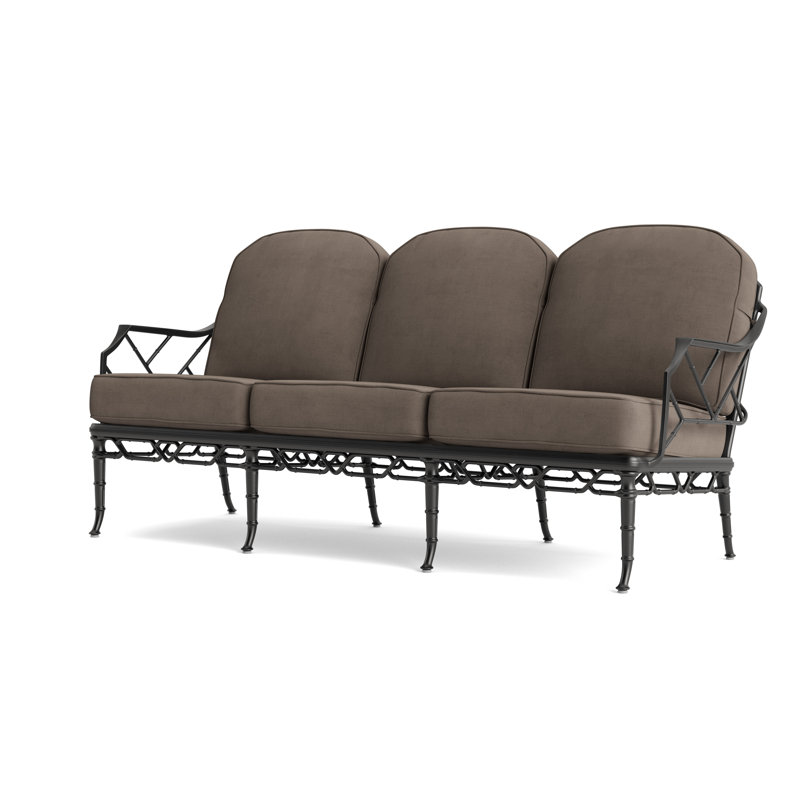 Calcutta Outdoor 3 - Seat Patio Sofa, Fusion Moccasian, Textured Pewter
