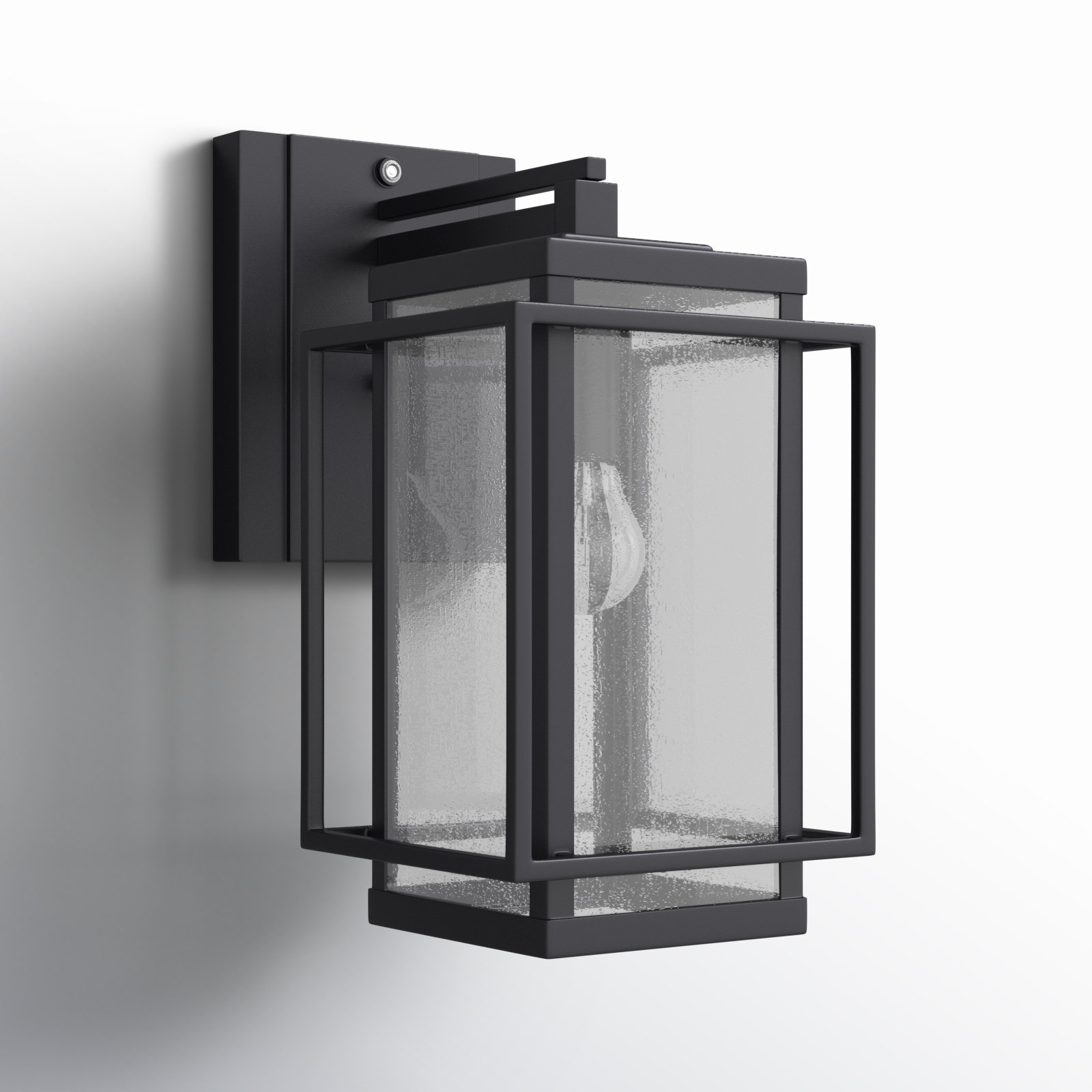 Stumbaugh Single Light Outdoor Steel Wall Light, 14" H x 7.25" W x 10.75" D