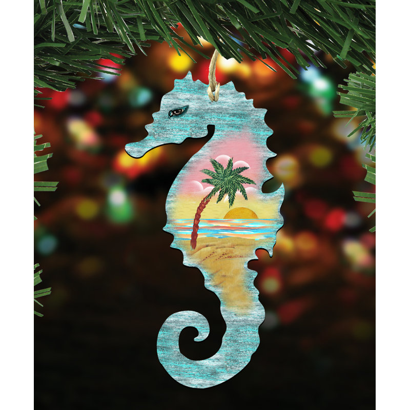 5'' Handmade Wood Hanging Figurine Ornament
