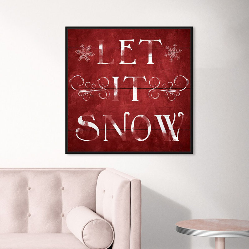 Let It Snow - Art textuel sur toile, H 12 po x l 12 po