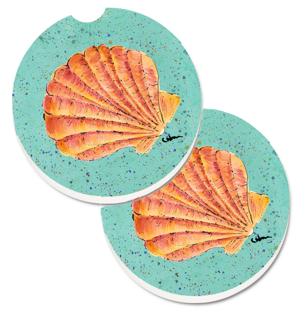 Shell Rim Coasters Highland Dunes Shells Car Coaster | Wayfair