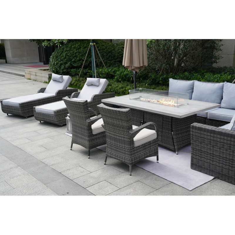 Alseepa 10 - Person Patio Conversation Set with Cushions