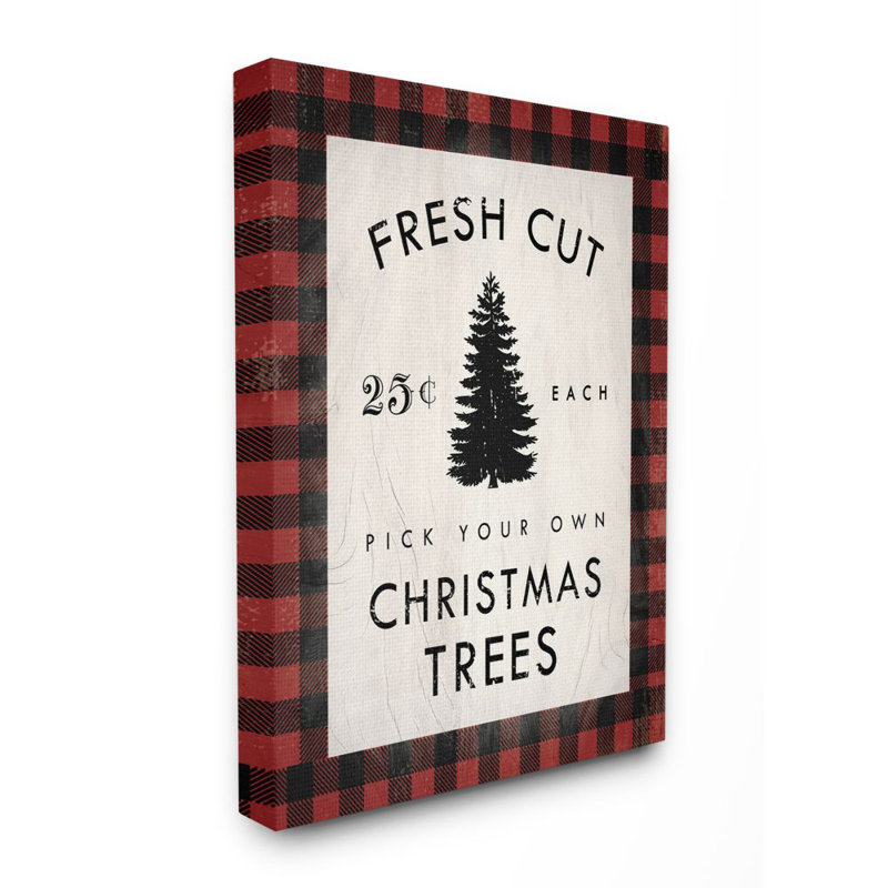 «Fresh Cut Christmas Trees», reproduction d'art textuel, H 48 po x l 36 po, Toile tendue