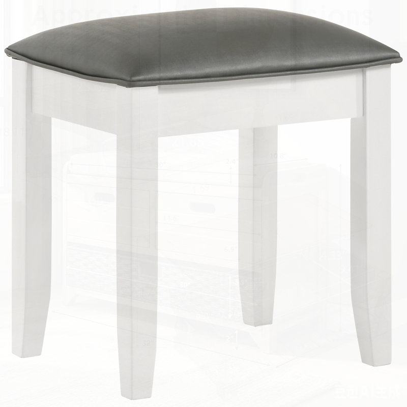 Tabouret de coiffeuse brillant avec siège rembourré, parfait pour le confort et l'élégance de toute chambre à coucher ou vestiaire