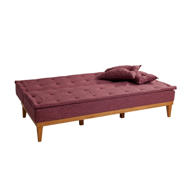 Ensemble de salon inclinable 2 pièces Auer, 100 % lin rouge bordeaux