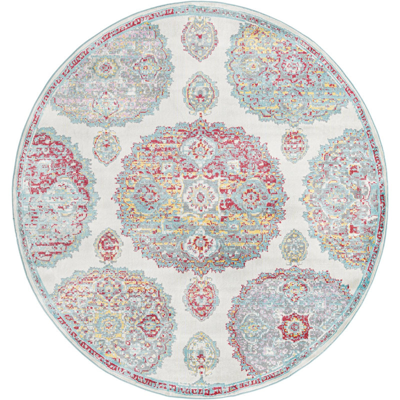 Floral Indoor Rug, Round 8'2"