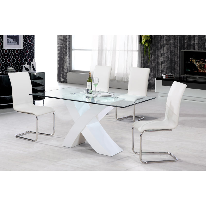 Upholstered Cantilever Chair, White