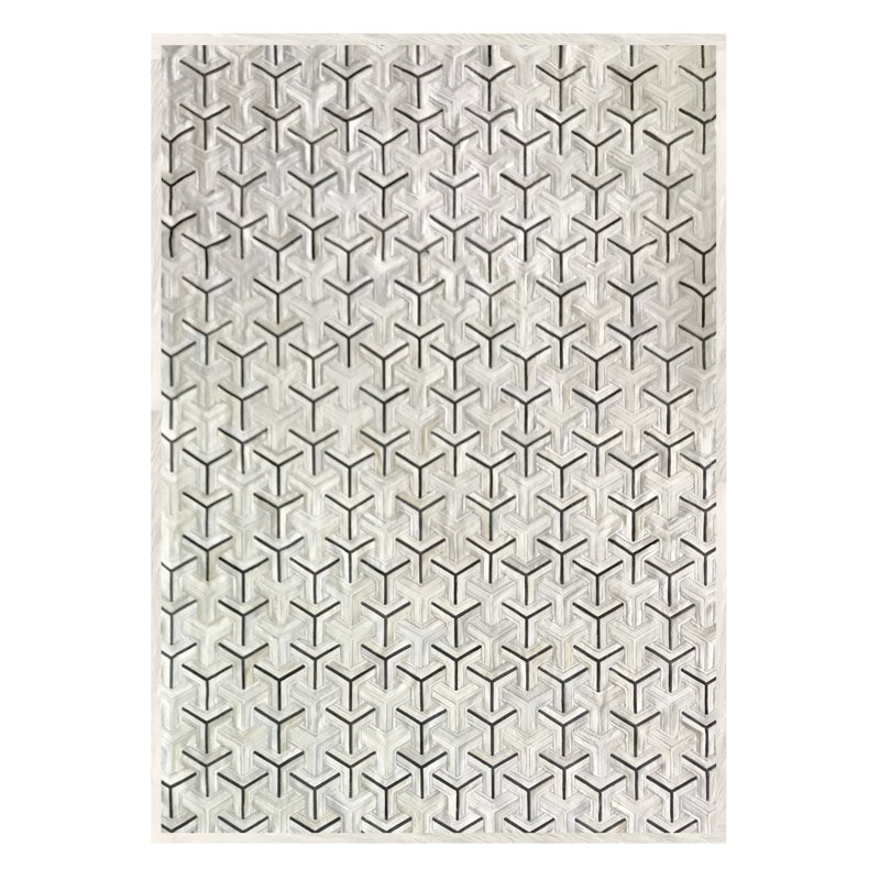 Nemesis Cowhide Geometric Area Rug, Rectangle 10' x 14'