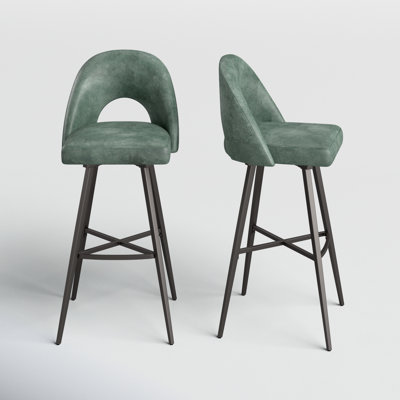 Etna Swivel Upholstered Counter Stool with Metal Frame