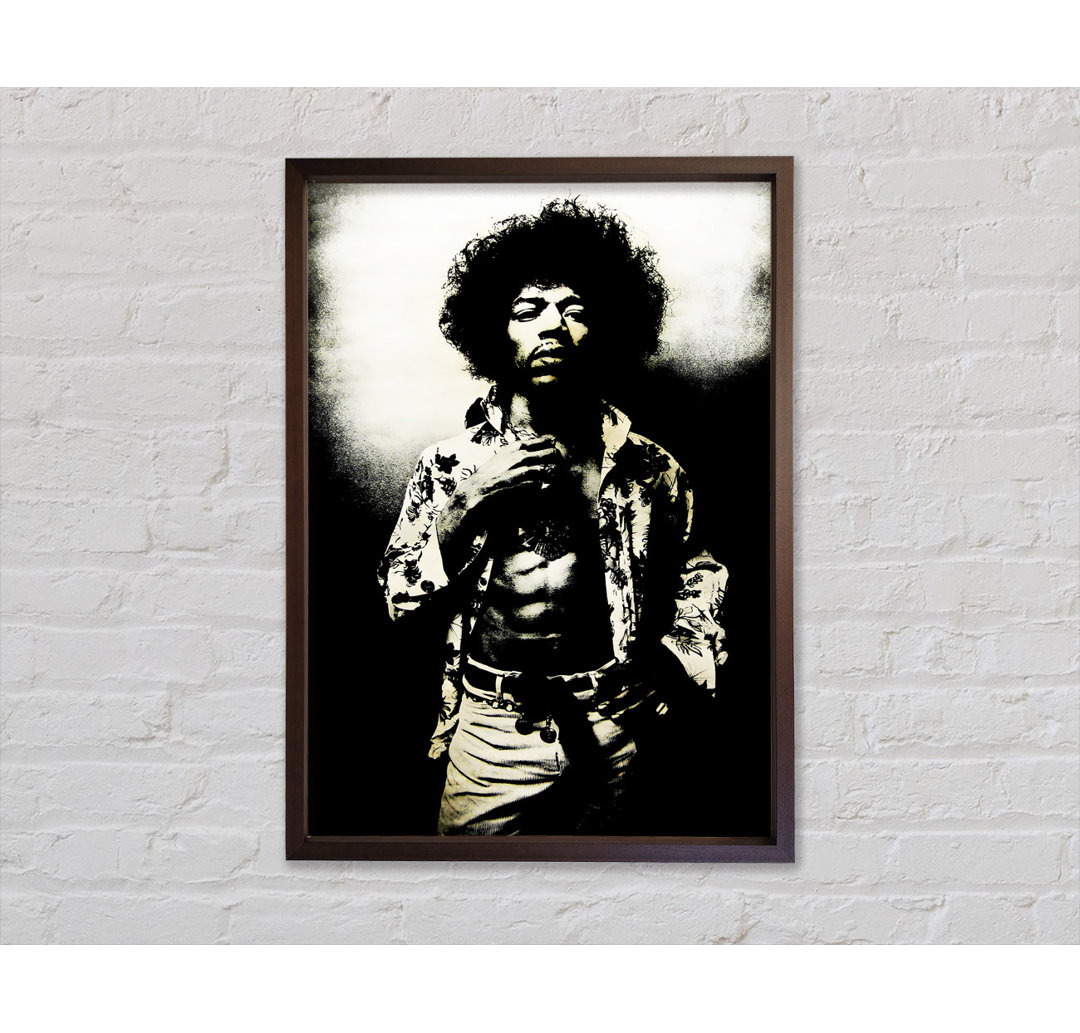 Jimi Hendrix Foxy Gerahmter Druck