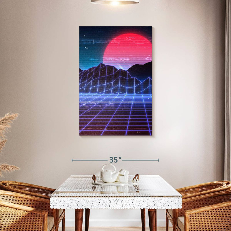 Kelan Red Moon Digital Landscape, 45" H x 30" W