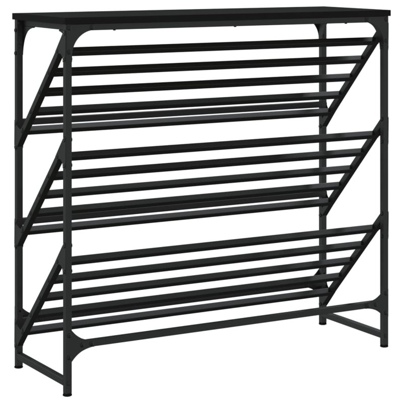 9 Pair Shoe Rack, Black