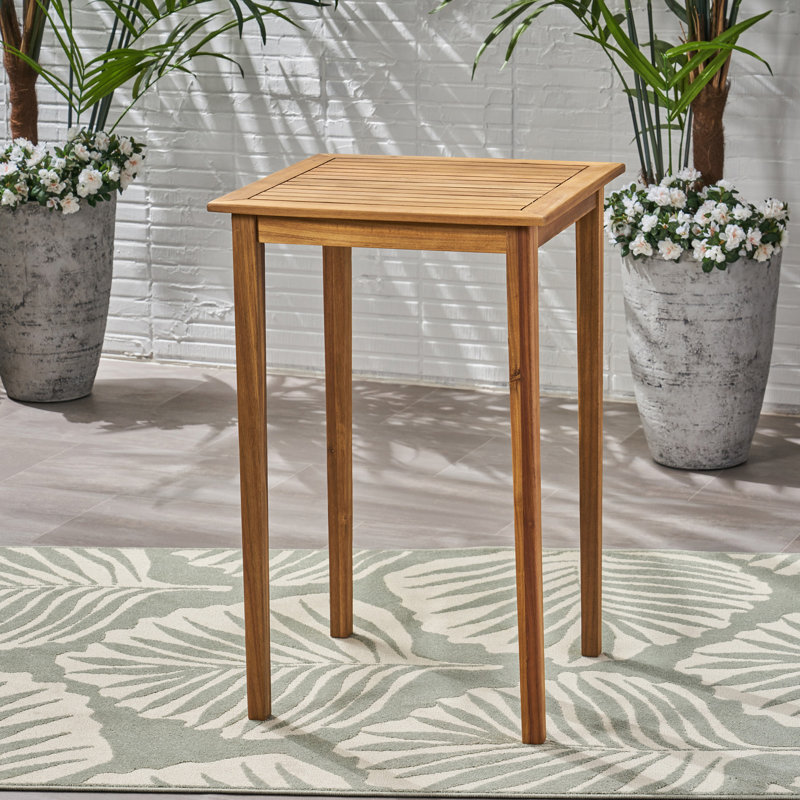 Table de bar carrée en bois d'acacia