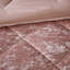 Lit double / grand lit en velours rosé, matelassage à losanges, comprend un édredon et une taie décorative double / grand, lavable à la machine, coussin décoratif