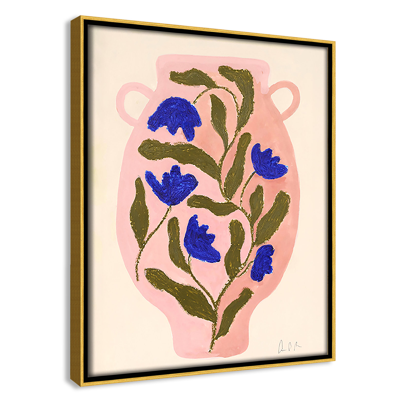 Vase No. 01 Print by Camilla Bergqvist, 11.5" H x 9.5" W, Gold