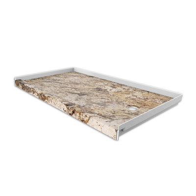 FlexStone® 60"W x 30"D Alcove Shower Base with Right Drain in Golden Beaches