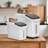 Airtight 2 Piece Food Storage Container Set (11.4 & 5.8 Gal) with Wheels, Measuring Cup & Viewing Window
