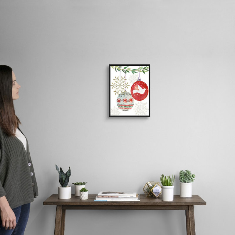 " Hanging Ornaments II " Painting Print, Black Framed, 16" H x 13" W x 1.75" D