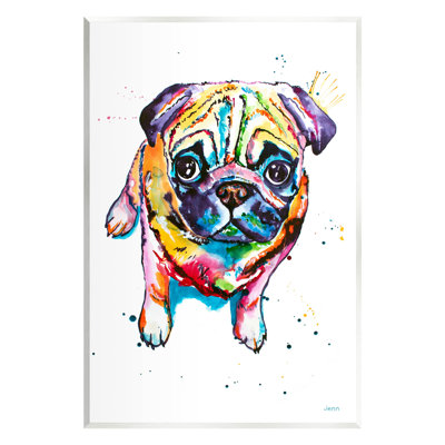 Chiot carlin amusant et giclé par Jen Seeley