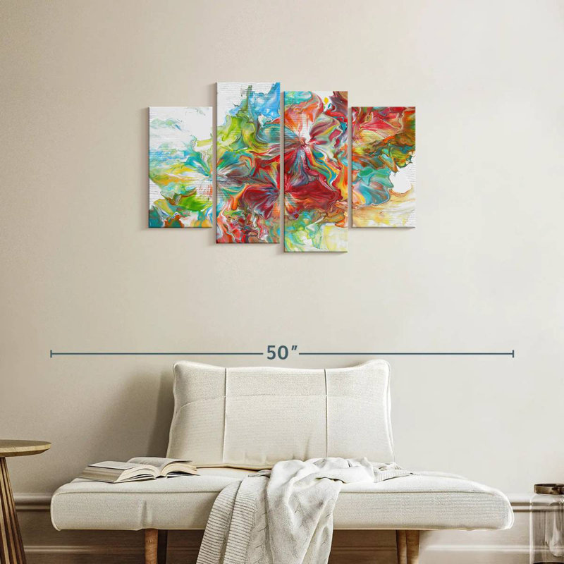 Avery Abstract Pouring X, 22" H x 36" W