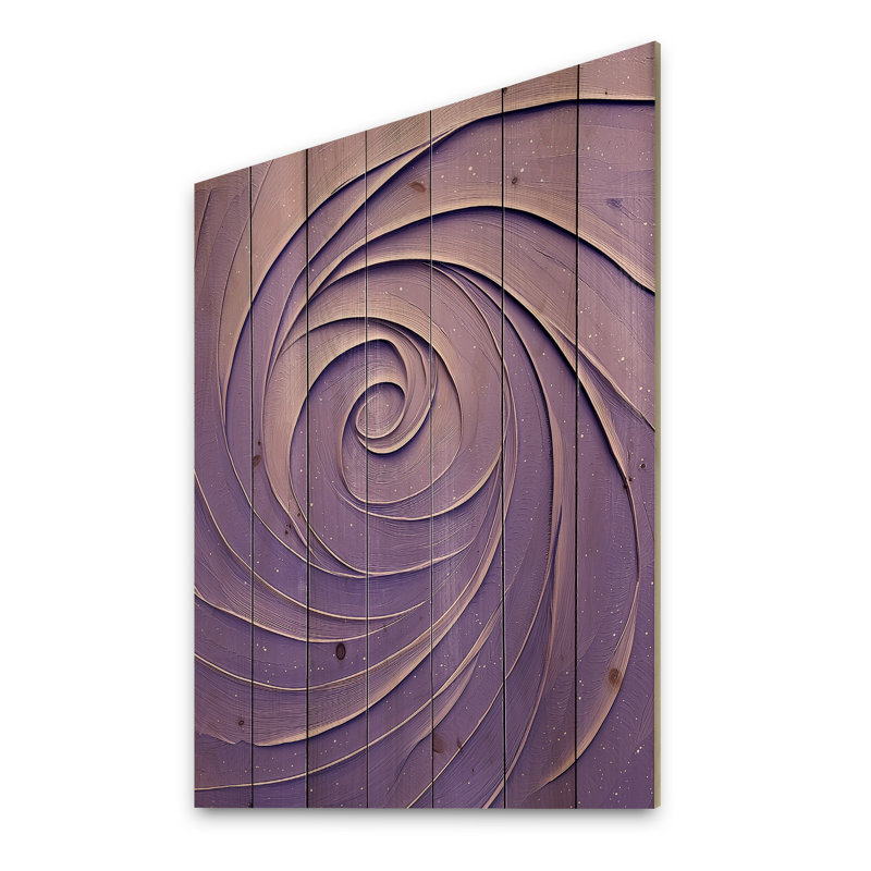 Lavande cosmique vortex II - Botanicals, art mural en bois sur bois de pin naturel, H 40 po x l 30 po x P 0,78 po