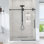 56"-60"W*72" H Frameless Single Sliding Shower Door – 5/16" (8Mm) Clear Tempered Glass, Bypass Design With Matte Black Finish