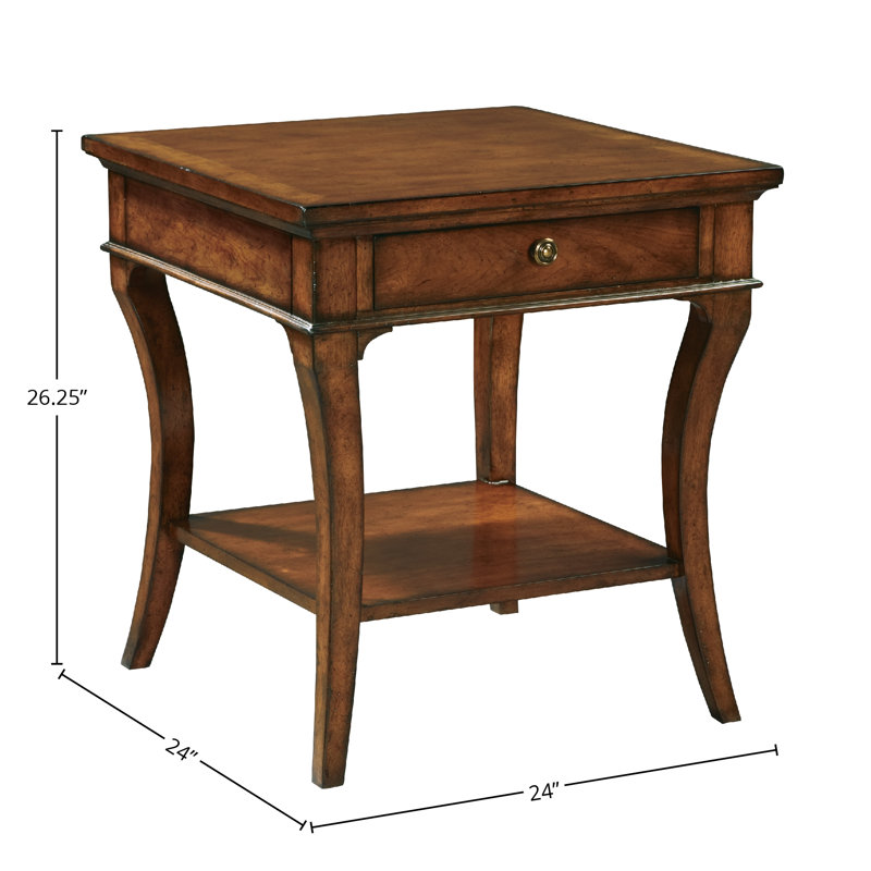 Hekman European Legacy Square End Table, Macadamia Finish