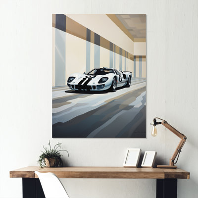 Minimalist Grey And Black Race Tard For Ford  - Race Tracks Metal Wall Art