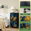 Commode à 4 tiroirs pour chambre à coucher or mappemonde abstraite en marbre bleu et or